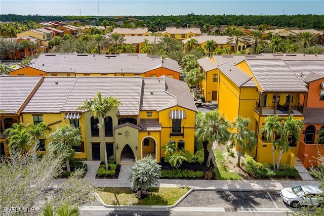 drone / aerial view with a residential view