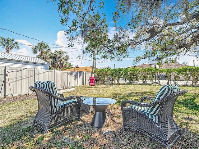 view of yard featuring fence