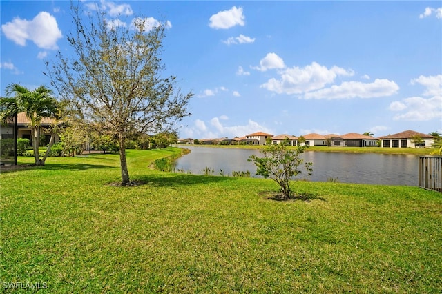 property view of water with a residential view