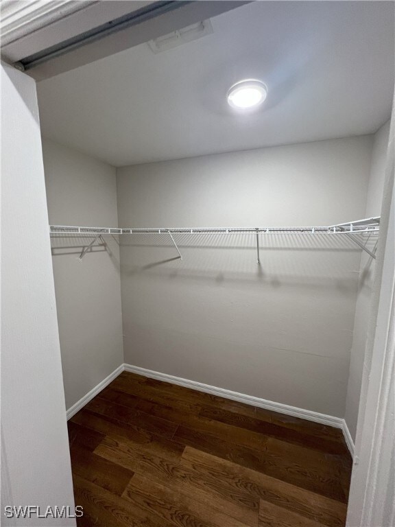 spacious closet with wood finished floors