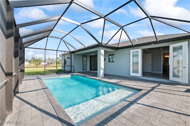 pool featuring a patio and a lanai