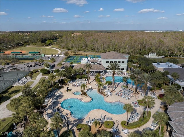 aerial view with a view of trees