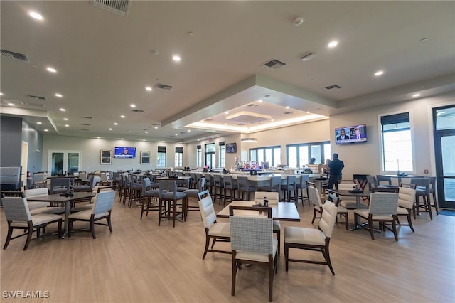 dining room featuring recessed lighting and visible vents