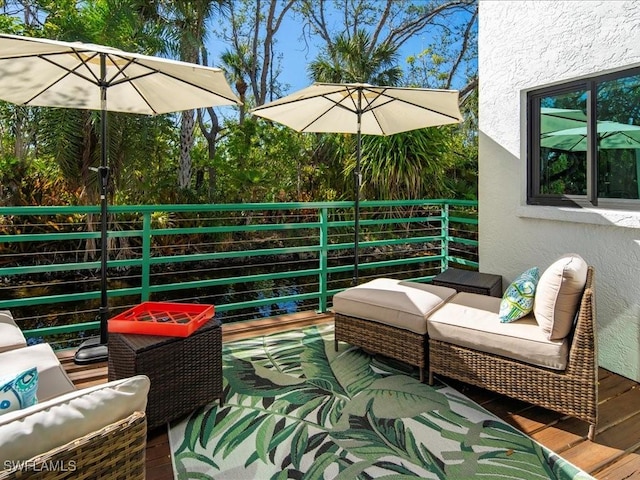 view of patio / terrace with a balcony