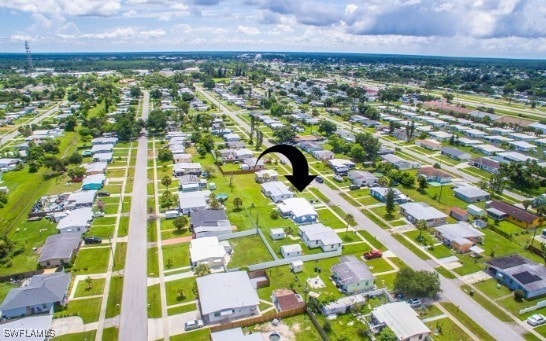 aerial view with a residential view