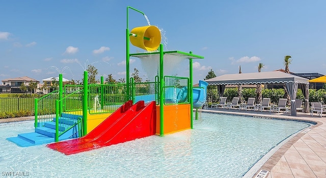 4360 Aurora St, Naples, FL 34119 - view of play area with a water play area and a gazebo
