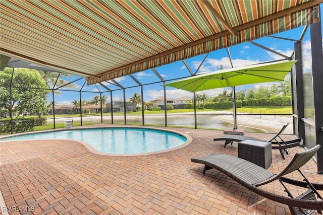 4360 Aurora St, Naples, FL 34119 - outdoor pool with a patio area and a lanai