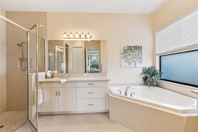 4360 Aurora St, Naples, FL 34119 - bathroom with a stall shower, vanity, plenty of natural light, and a garden tub