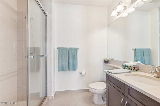 4360 Aurora St, Naples, FL 34119 - full bathroom with a shower stall, vanity, and tile patterned flooring
