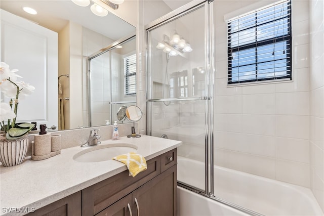 4360 Aurora St, Naples, FL 34119 - full bathroom featuring vanity and shower / bath combination with glass door