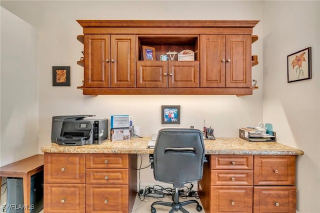 home office with built in desk