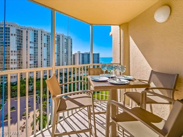 balcony featuring a view of city