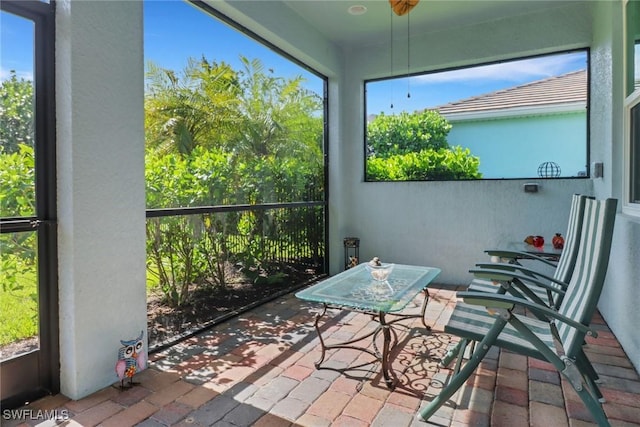 view of sunroom