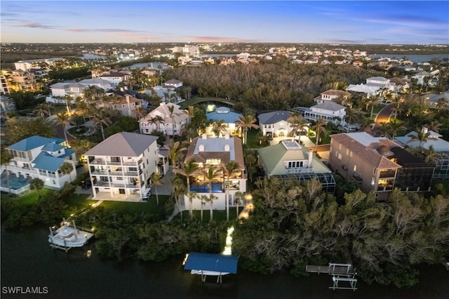 drone / aerial view with a residential view