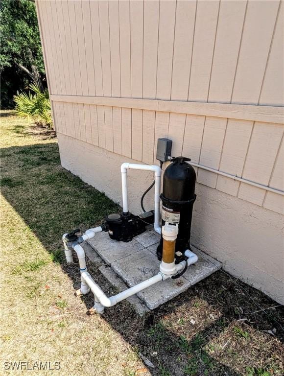 exterior details with pump