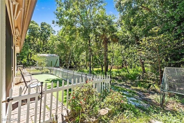 view of yard with fence