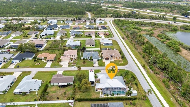 bird's eye view with a residential view