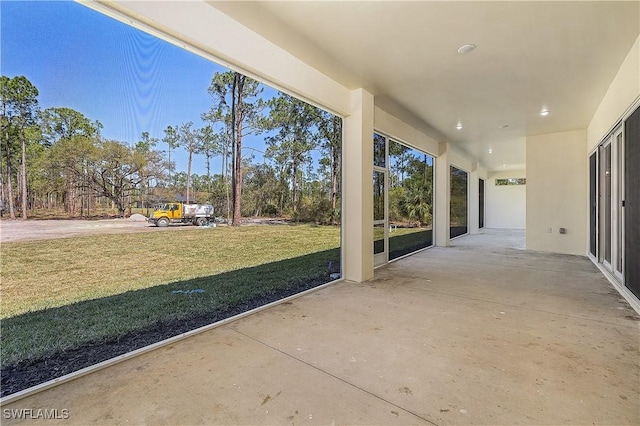 view of unfurnished sunroom