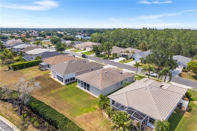 aerial view with a residential view