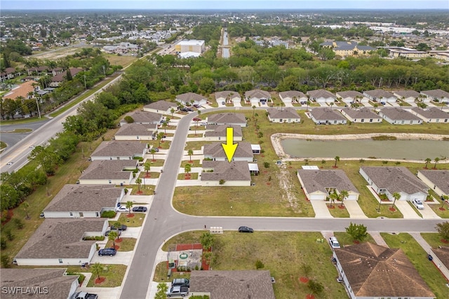 bird's eye view with a residential view