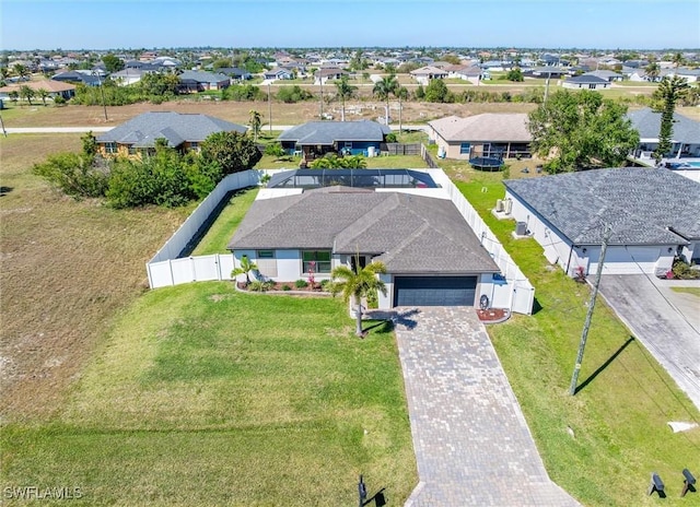 aerial view with a residential view