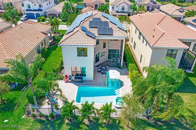 bird's eye view with a residential view