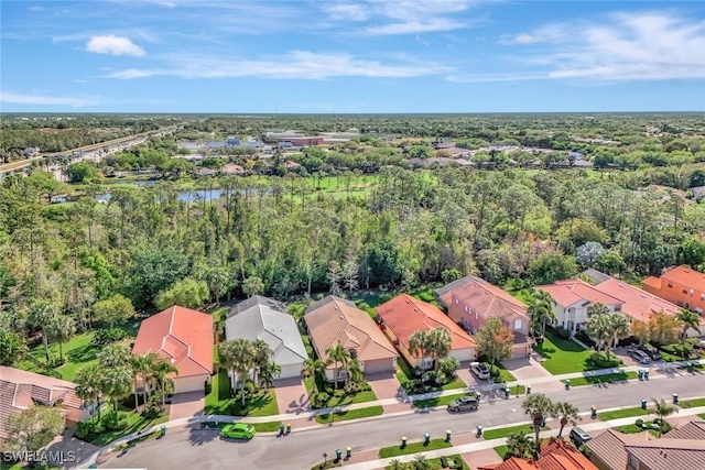 aerial view with a residential view