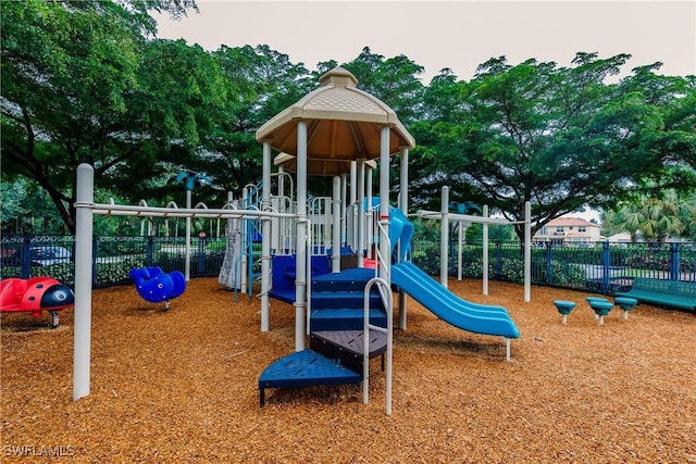 communal playground with fence