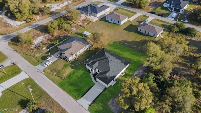 aerial view with a residential view