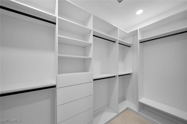 view of walk in closet