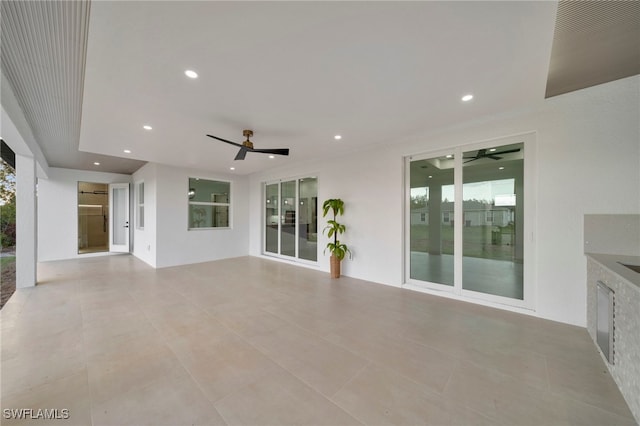 view of patio / terrace with a ceiling fan