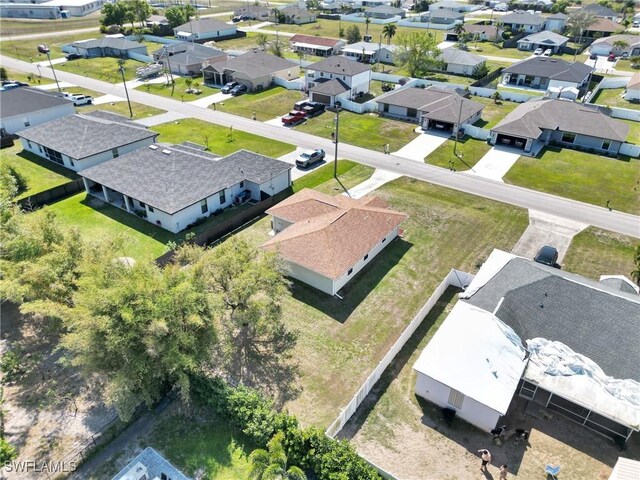 bird's eye view with a residential view