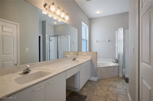 3381 Mystic River Dr, Naples, FL 34120 - full bath featuring a sink, a stall shower, double vanity, and a bath