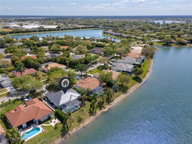 3381 Mystic River Dr, Naples, FL 34120 - birds eye view of property with a residential view and a water view