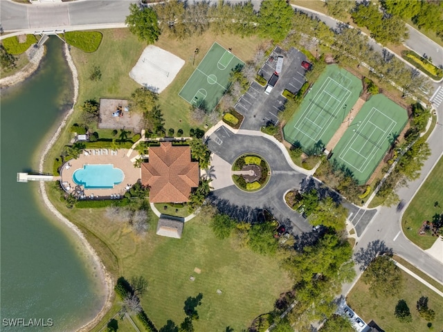 3381 Mystic River Dr, Naples, FL 34120 - bird's eye view with a water view