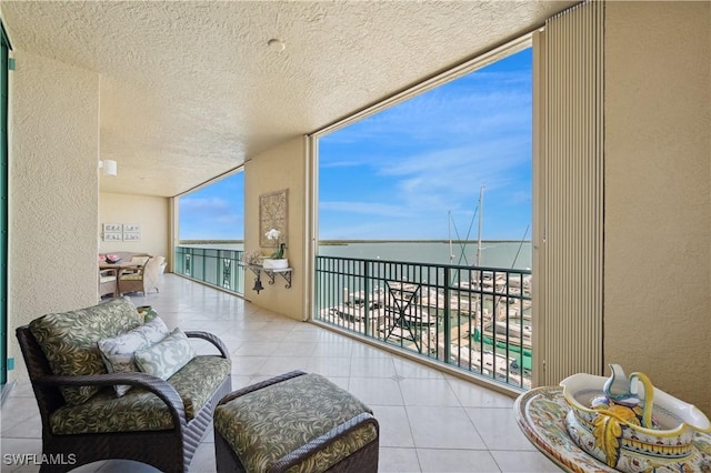 balcony with a water view