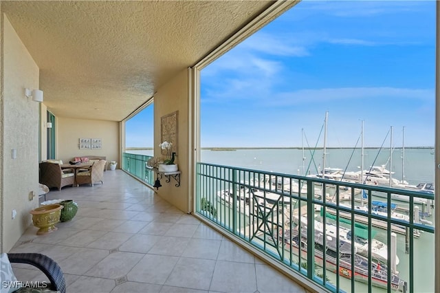 balcony with a water view