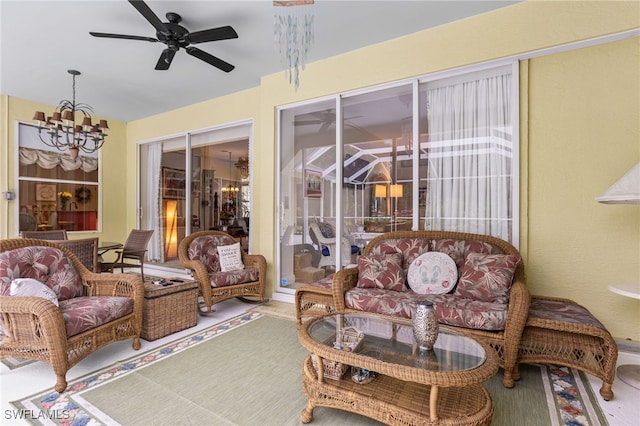 12922 Kedleston Cir, Fort Myers, FL 33912 - sunroom / solarium featuring a chandelier