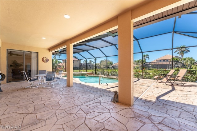 5220 SW 22nd Ave, Cape Coral, FL 33914 - view of patio featuring an outdoor pool and a lanai