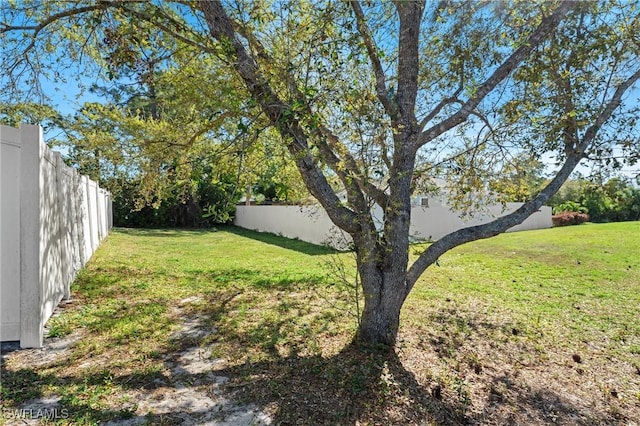 view of yard featuring fence