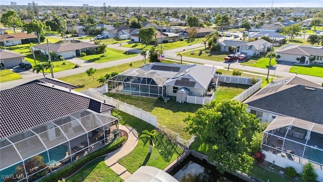 aerial view with a residential view