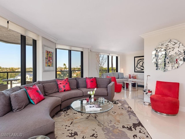 4901 Gulf Shore Blvd N Unit 502, Naples, FL 34103 - living area featuring crown molding