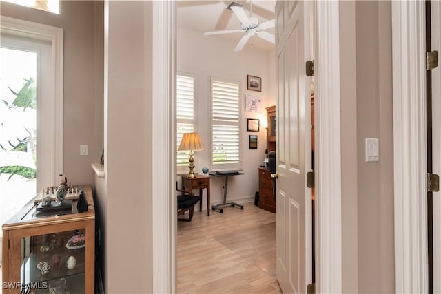 interior space featuring light wood finished floors