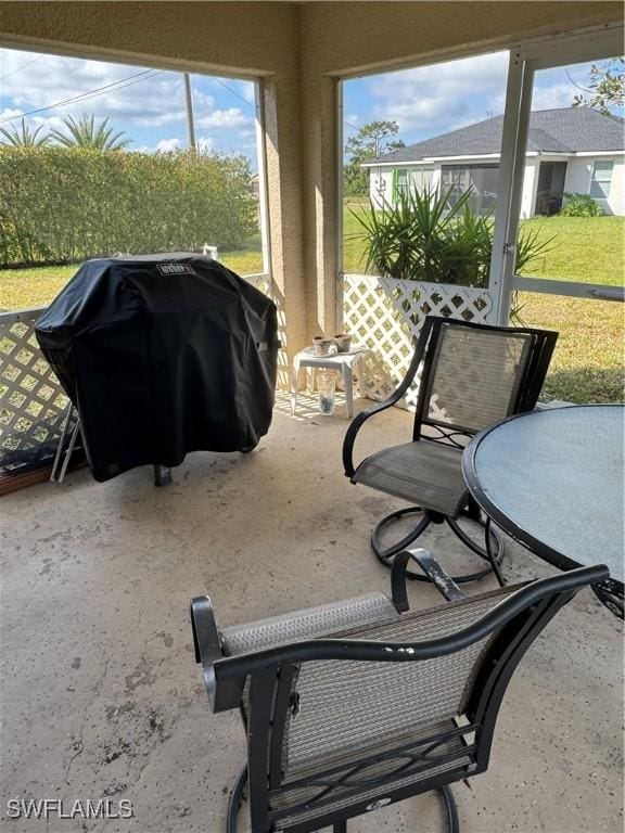 view of sunroom