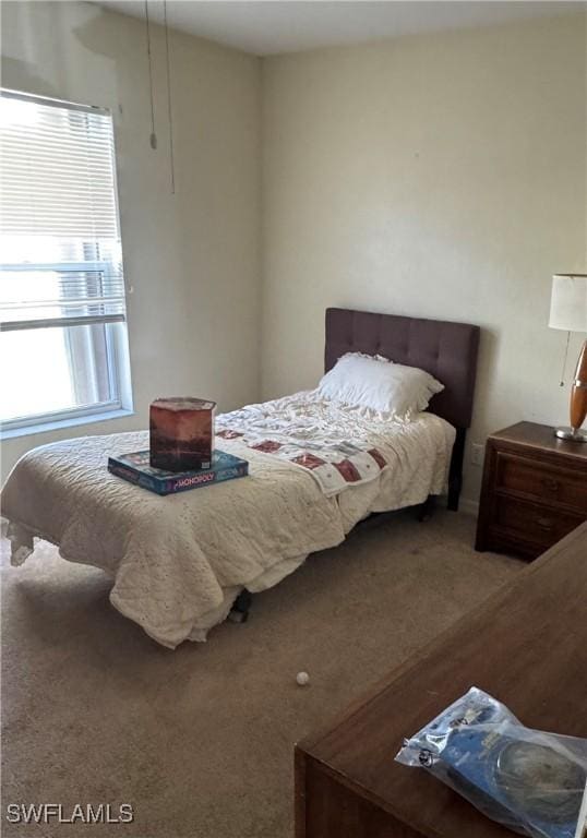 bedroom featuring carpet