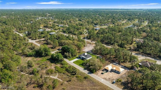 aerial view with a forest view