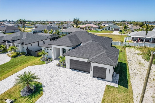 drone / aerial view with a residential view