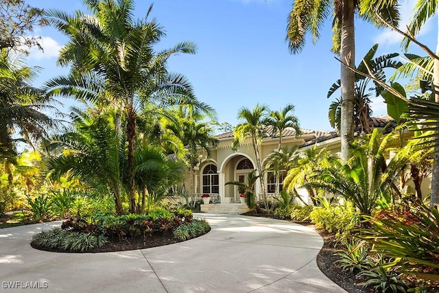 view of front facade featuring driveway