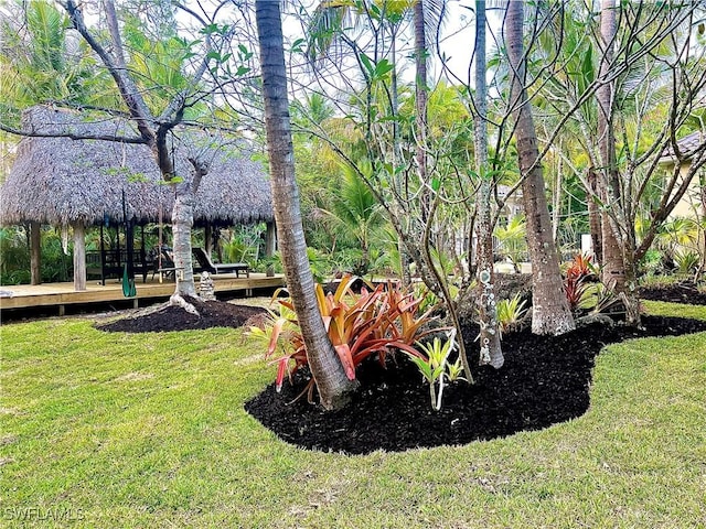 view of yard with a gazebo