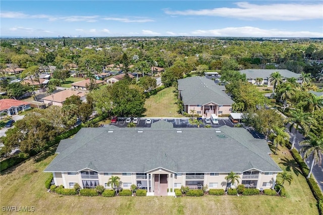 aerial view with a residential view